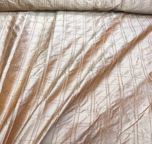 Double stiched silk shantung pintuck fabric 52&quot; wide   Beautiful champagne 100% silk shantung fabric sold by the yard