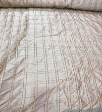 Double stiched silk shantung pintuck fabric 52&quot; wide   Beautiful champagne 100% silk shantung fabric sold by the yard