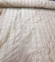 Double stiched silk shantung pintuck fabric 52&quot; wide   Beautiful champagne 100% silk shantung fabric sold by the yard