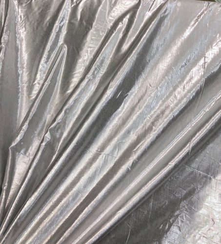 Silver color Matalic cotton fabric 44" wide   Beautiful silver color matalic cotton fabric sold by the yard