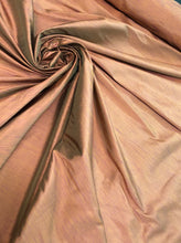 Silk shantung pinstripe 54&quot; wide   Beautiful coral brick with greenish touch silk shantung fabric sold by the yard