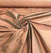 Silk shantung pinstripe 54&quot; wide   Beautiful coral brick with greenish touch silk shantung fabric sold by the yard