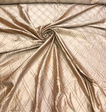 Silk shantung pintuck 52&quot; wide    Beautiful champagne color silk shantung pintuck fabric sold by the yard