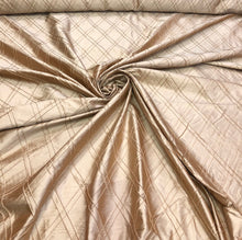 Silk shantung pintuck 52&quot; wide    Beautiful champagne color silk shantung pintuck fabric sold by the yard