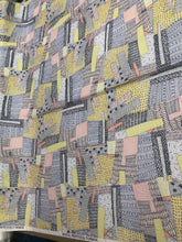 Satin charmeuse 54" wide    Beautiful geometrical design in pastel colors satin charmouse fabric sold by the yard