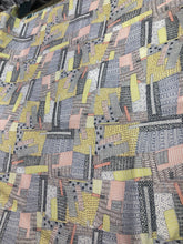 Satin charmeuse 54" wide    Beautiful geometrical design in pastel colors satin charmouse fabric sold by the yard