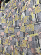 Satin charmeuse 54" wide    Beautiful geometrical design in pastel colors satin charmouse fabric sold by the yard