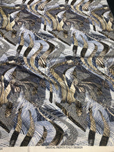 Satin  charmuse digital print 54&quot; wide   Beautiful blue abstract print silky satin charmeuse fabric sold by the yard