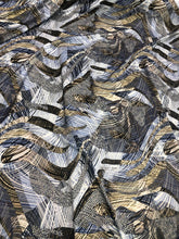 Satin  charmuse digital print 54&quot; wide   Beautiful blue abstract print silky satin charmeuse fabric sold by the yard