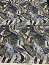 Satin  charmuse digital print 54&quot; wide   Beautiful blue abstract print silky satin charmeuse fabric sold by the yard