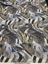 Satin  charmuse digital print 54&quot; wide   Beautiful blue abstract print silky satin charmeuse fabric sold by the yard