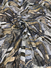 Satin  charmuse digital print 54&quot; wide   Beautiful blue abstract print silky satin charmeuse fabric sold by the yard