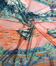 Satin charmeuse digital print 54&quot; wide   Beautiful landscape silk satin charmeuse fabric sold by the yard