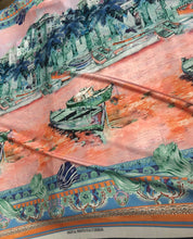 Satin charmeuse digital print 54&quot; wide   Beautiful landscape silk satin charmeuse fabric sold by the yard