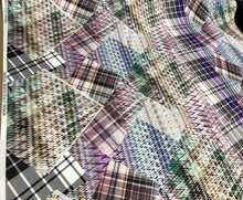 Sating charmeuse digital print 54&quot; wide   Beautiful checks pattern silky charmeuse fabric sold by the yard