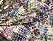 Sating charmeuse digital print 54&quot; wide   Beautiful checks pattern silky charmeuse fabric sold by the yard