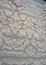 Hand beaded re-embroided bridal lace, 52” wide