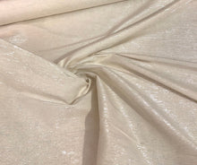 Raw silk 48&quot; wide   Beautiful ivory color noil silk with matalic silver stripes in the fabric sold by the yard