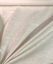 Raw silk 48&quot; wide   Beautiful ivory color noil silk with matalic silver stripes in the fabric sold by the yard