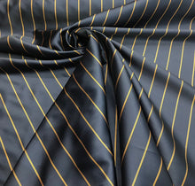 Mikado/Zibelline fabric 58&quot; wide   Beautiful navy with gold stripes mikado/zibilline fabric sold by the yard