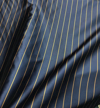 Mikado/Zibelline fabric 58&quot; wide   Beautiful navy with gold stripes mikado/zibilline fabric sold by the yard