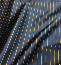 Mikado/Zibelline fabric 58&quot; wide   Beautiful navy with gold stripes mikado/zibilline fabric sold by the yard