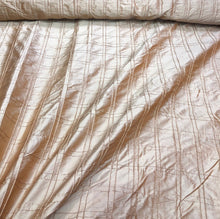 Double stiched silk shantung pintuck fabric 52&quot; wide   Beautiful champagne 100% silk shantung fabric sold by the yard