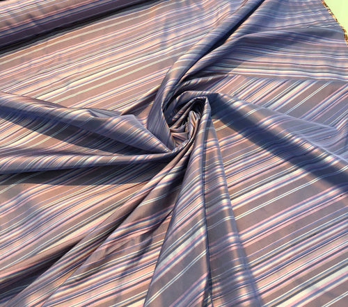 Silky taffeta stripe 45" wide   Beautiful purple lilac shades taffeta fabric sold by the yard