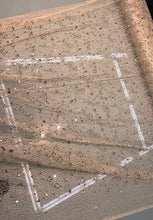 Spider web mesh with sequin embroidered, beautiful cream color mesh with gold sequin embroidery 52&quot; wide fabric sold by the yard