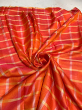Viscose poly silk soft crepe check 44&quot; wide   Beautiful burnt orange colors sold by the yard