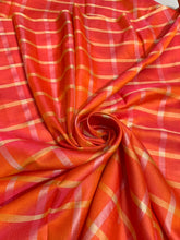Viscose poly silk soft crepe check 44&quot; wide   Beautiful burnt orange colors sold by the yard