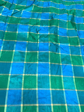 Viscose poly silky crepe check 44&quot; wide beautiful peacock colors sold by the yard
