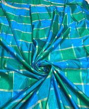 Viscose poly silky crepe check 44&quot; wide beautiful peacock colors sold by the yard
