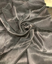 Matalic tissue organza 45&quot; wide   Beautiful black matalic organza sold by the yard   Best use for appreal & home decor