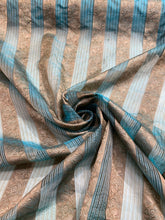 Silk organza striped jaquard design 45&quot; wide   Beautiful green gold jaquard organza sold by the yard   Best use for appereal & home decor