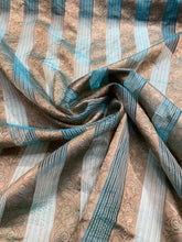 Silk organza striped jaquard design 45&quot; wide   Beautiful green gold jaquard organza sold by the yard   Best use for appereal & home decor