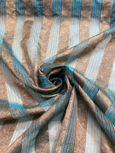 Silk organza striped jaquard design 45&quot; wide   Beautiful green gold jaquard organza sold by the yard   Best use for appereal & home decor