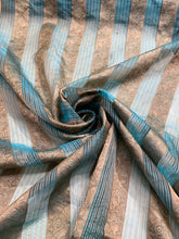 Silk organza striped jaquard design 45&quot; wide   Beautiful green gold jaquard organza sold by the yard   Best use for appereal & home decor