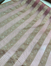 Silk organza stripped jaquard 45&quot; wide  beautiful red gold striped jaquard organza sold by the yard   Best use for Appearel & home decor