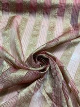 Silk organza stripped jaquard 45&quot; wide  beautiful red gold striped jaquard organza sold by the yard   Best use for Appearel & home decor