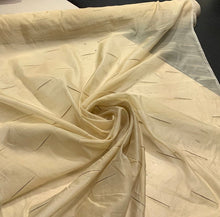100% silk organza geometric embroidery 45&quot; wide   Beautiful beige gold color sold by the yard