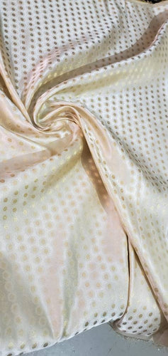 Gold polka dot brocade 45" wide. Beautiful gold color brocade sold by the yard  best use for appereal & home decor