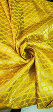 Yellow gold brocade 45&quot; wide.  Beautiful yellow gold jacquard brocade sold by the yard. Best use for theatrical costumes