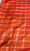 Viscose poly silk soft crepe check 44&quot; wide   Beautiful burnt orange colors sold by the yard