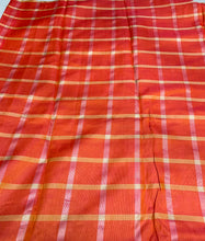 Viscose poly silk soft crepe check 44&quot; wide   Beautiful burnt orange colors sold by the yard