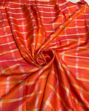 Viscose poly silk soft crepe check 44&quot; wide   Beautiful burnt orange colors sold by the yard