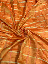 Viscose poly silky crepe check 44&quot; wide    Beautiful orange gold check sold by the yard