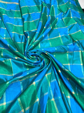 Viscose poly silky crepe check 44&quot; wide beautiful peacock colors sold by the yard