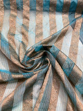 Silk organza striped jaquard design 45&quot; wide   Beautiful green gold jaquard organza sold by the yard   Best use for appereal & home decor