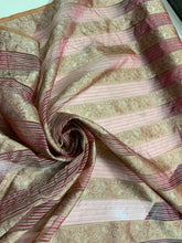 Silk organza stripped jaquard 45&quot; wide  beautiful red gold striped jaquard organza sold by the yard   Best use for Appearel & home decor